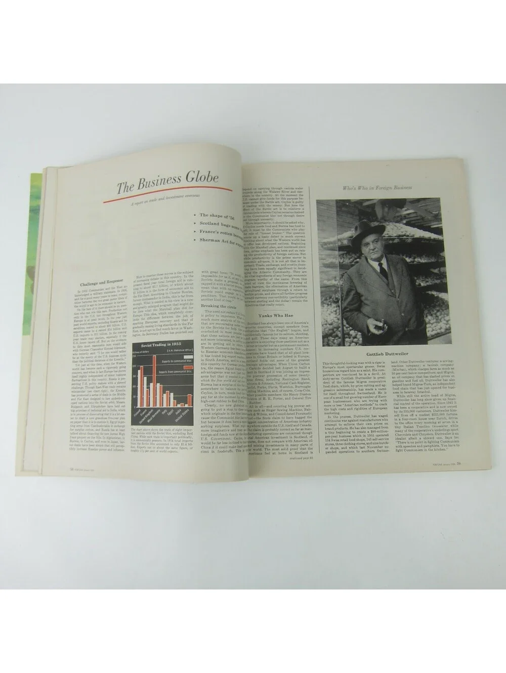 Vintage FORTUNE Magazine January 1956 Chrysler Imperial, Ford, Volkswagen Ads